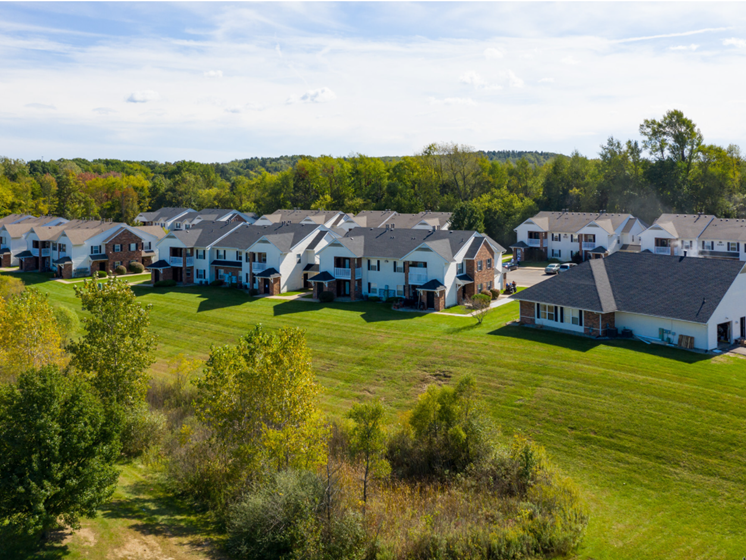 Lakestone aerial view with expansive grass areas